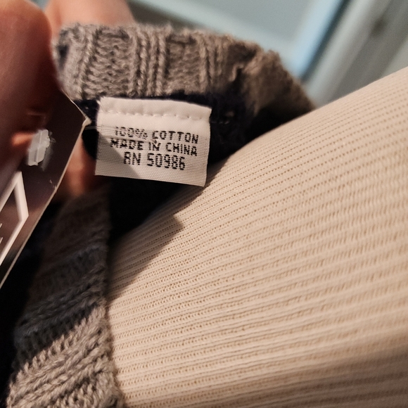 EIGHT EIGHT EIGHT woman’s Cotton Knit Sweater Blue/Gray/Orange Size M New - Picture 8 of 8